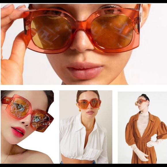 FENDI ,2025 ONE OF TOP SUNGLASS COLOR, ORANGE, THIS PAIR IS TRANSPARENT … - Picture 6 of 16